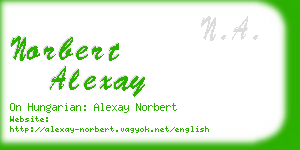 norbert alexay business card